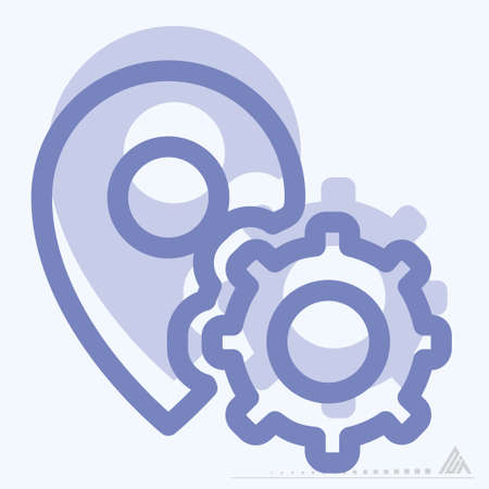 Icon Gps Settings - Two Tone Style - Simple illustration, Editable stroke, Design template vector, Good for prints, posters, advertisements, announcements, info graphics, etc.のイラスト素材