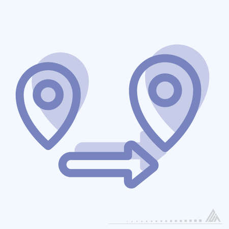 Icon Create Route - Two Tone Style - Simple illustration, Editable stroke, Design template vector, Good for prints, posters, advertisements, announcements, info graphics, etc.のイラスト素材