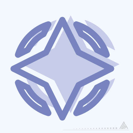 Icon Compass 2 - Two Tone Style - Simple illustration, Editable stroke, Design template vector, Good for prints, posters, advertisements, announcements, info graphics, etc.のイラスト素材