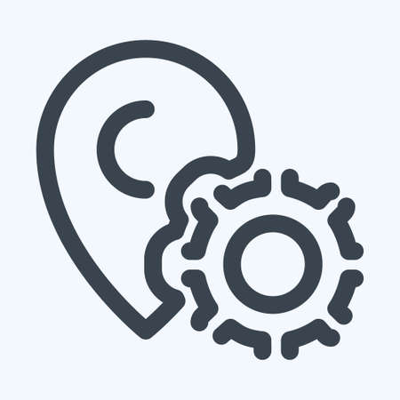 Icon Gps Settings - Line Cut Style - Simple illustration, Editable stroke, Design template vector, Good for prints, posters, advertisements, announcements, info graphics, etc.のイラスト素材