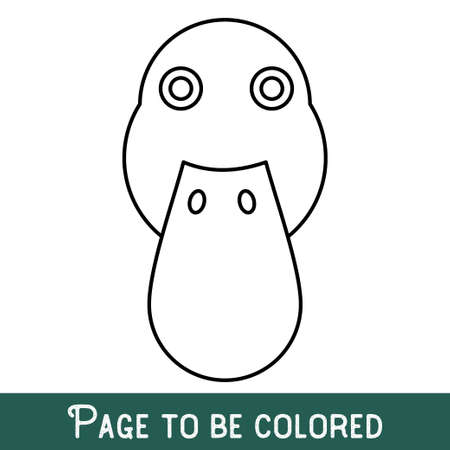 Funny Duck Face to be colored, the coloring book for preschool kids with easy educational gaming level, medium.のイラスト素材