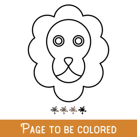 Funny Lion Face to be colored, the coloring book for preschool kids with easy educational gaming level, medium.のイラスト素材