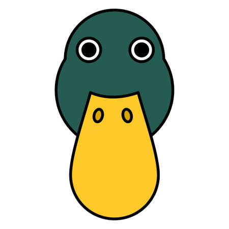 Cute cartoon Duck Face.vector illustrationのイラスト素材