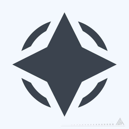 Icon Compass 2 - Glyph Style - Simple illustration, Editable stroke, Design template vector, Good for prints, posters, advertisements, announcements, info graphics, etc.のイラスト素材