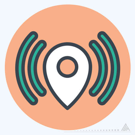 Icon Gps Signals Color Mate Style. Simple illustration, Editable stroke.のイラスト素材