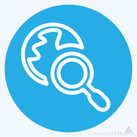 Icon Global Search Blue Eyes Style. Simple illustration, Editable stroke.のイラスト素材