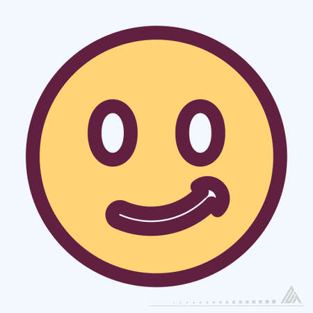 Icon Emoticon Smile 2 - Color Line Cut Style - Simple illustration, Editable stroke, Design template vector, Good for prints, posters, advertisements, announcements, info graphics, etc.のイラスト素材