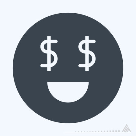 Icon Emoticon Money - Glyph Style - Simple illustration, Editable stroke, Design template vector, Good for prints, posters, advertisements, announcements, info graphics, etc.のイラスト素材