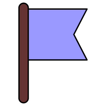 Cartoon Blue Flag.vector illustrationのイラスト素材