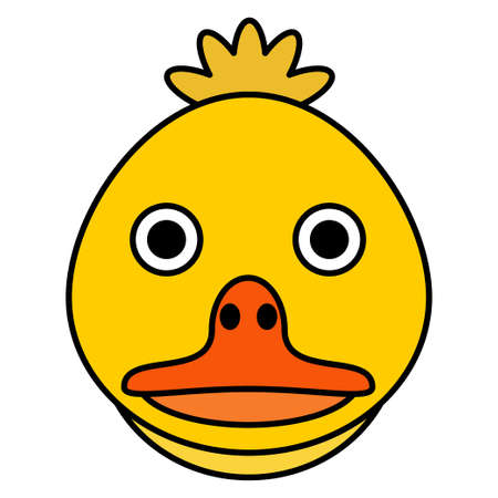 Cute cartoon Duckling Face.vector illustrationのイラスト素材