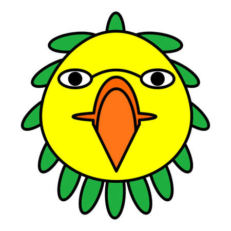 Cute cartoon Bird Face.vector illustrationのイラスト素材