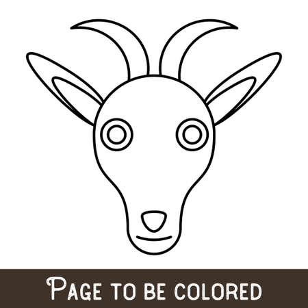 Funny Goat Face to be colored, the coloring book for preschool kids with easy educational gaming level, medium.のイラスト素材