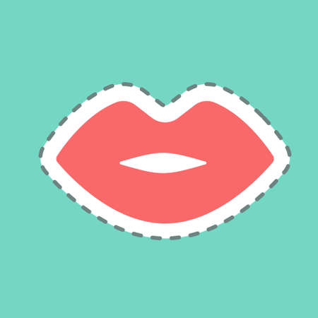 Sticker Leaf - Line Cut - Simple illustration, Editable stroke, Design template vector, Good for prints, posters, advertisements, announcements, info graphics, etc.の写真素材