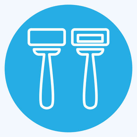 Icon Razors - Blue Eyes Style - Simple illustration, Editable stroke, Design template vector, Good for prints, posters, advertisements, announcements, info graphics, etc.のイラスト素材