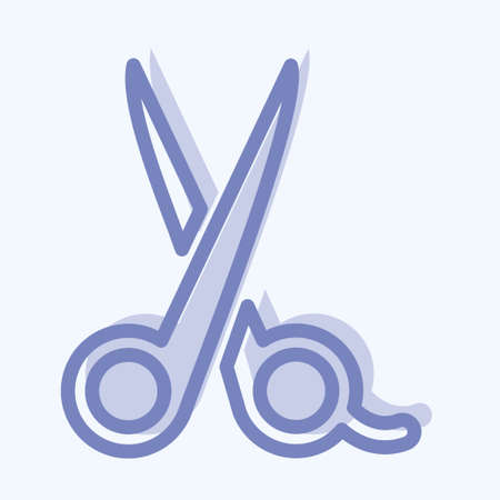 Icon Scissor - Two Tone Style - Simple illustration, Editable stroke, Design template vector, Good for prints, posters, advertisements, announcements, info graphics, etc.のイラスト素材