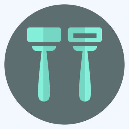 Icon Razors - Flat Style - Simple illustration, Editable stroke, Design template vector, Good for prints, posters, advertisements, announcements, info graphics, etc.のイラスト素材