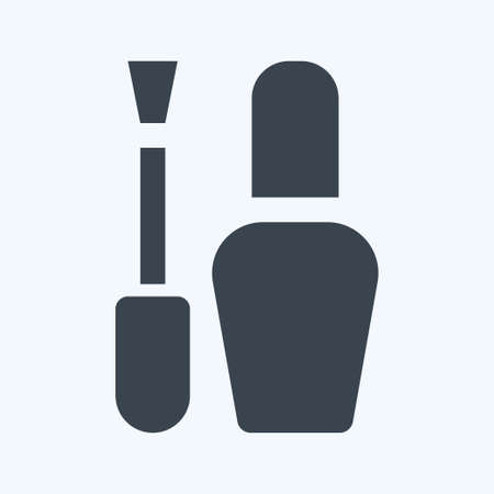 Icon Nail Polish - Glyph Style - Simple illustration, Editable stroke, Design template vector, Good for prints, posters, advertisements, announcements, info graphics, etc.のイラスト素材