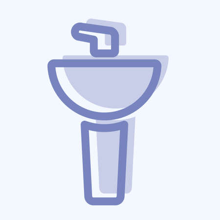 Icon Wash Basin - Two Tone Style - Simple illustration, Editable stroke, Design template vector, Good for prints, posters, advertisements, announcements, info graphics, etc.の写真素材