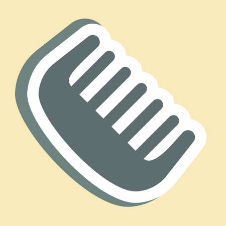 Sticker Comb - Simple illustration, Editable stroke, Design template vector, Good for prints, posters, advertisements, announcements, info graphics, etc.の写真素材