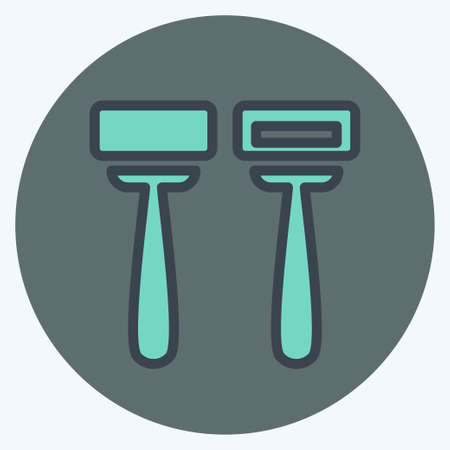 Icon Razors - Color Mate Style - Simple illustration, Editable stroke, Design template vector, Good for prints, posters, advertisements, announcements, info graphics, etc.のイラスト素材