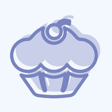 Icon Muffin - Two Tone Style - Simple illustration, Editable stroke, Design template vector, Good for prints, posters, advertisements, announcements, info graphics, etc.のイラスト素材