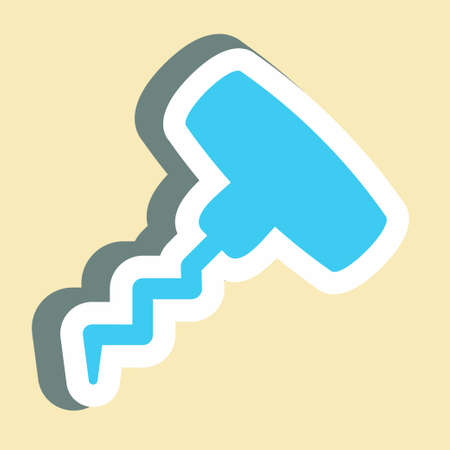 Sticker Wine Opener - Simple illustration, Editable stroke, Design template vector, Good for prints, posters, advertisements, announcements, info graphics, etc.のイラスト素材