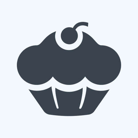 Icon Muffin - Glyph Style - Simple illustration, Editable stroke, Design template vector, Good for prints, posters, advertisements, announcements, info graphics, etc.のイラスト素材