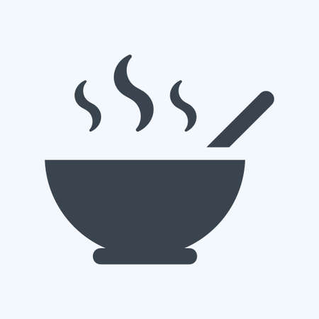 Icon Hot Soup - Glyph Style - Simple illustration, Editable stroke, Design template vector, Good for prints, posters, advertisements, announcements, info graphics, etc.のイラスト素材