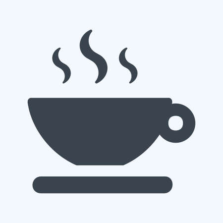 Icon Hot Tea - Glyph Style - Simple illustration, Editable stroke, Design template vector, Good for prints, posters, advertisements, announcements, info graphics, etc.のイラスト素材