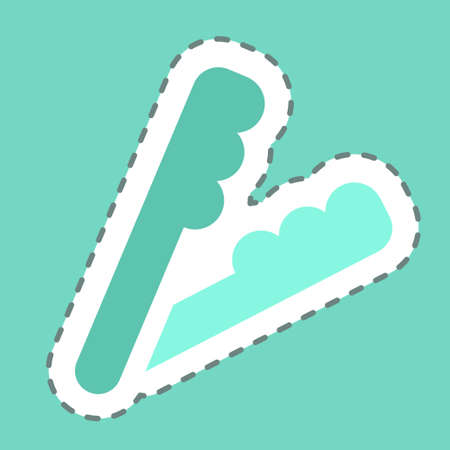 Sticker Utensil 1 - Line Cut - Simple illustration, Editable stroke, Design template vector, Good...