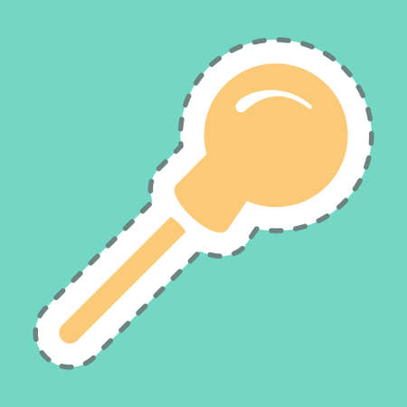 Sticker Lollipop - Line Cut - Simple illustration, Editable stroke, Design template vector, Good for prints, posters, advertisements, announcements, info graphics, etc.のイラスト素材