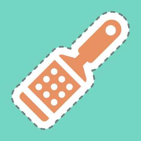 Sticker Rasp 2 - Line Cut - Simple illustration, Editable stroke, Design template vector, Good for prints, posters, advertisements, announcements, info graphics, etc.のイラスト素材