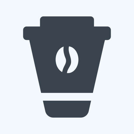 Icon Coffee - Glyph Style - Simple illustration, Editable stroke, Design template vector, Good for prints, posters, advertisements, announcements, info graphics, etc.のイラスト素材