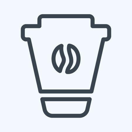 Icon Coffee - Line Style - Simple illustration, Editable stroke, Design template vector, Good for prints, posters, advertisements, announcements, info graphics, etc.のイラスト素材