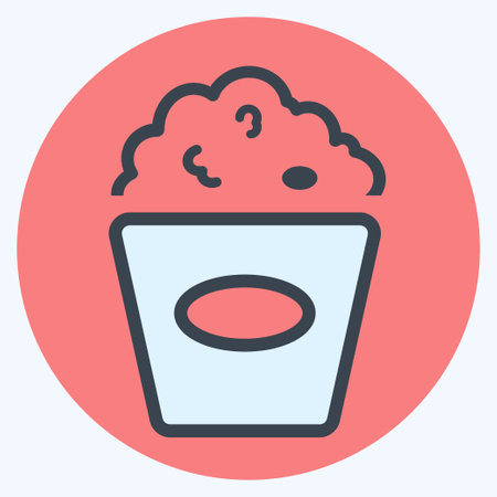 Icon Popcorn - Color Mate Style - Simple illustration, Editable stroke, Design template vector, Good for prints, posters, advertisements, announcements, info graphics, etc.のイラスト素材