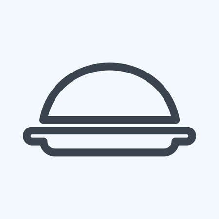 Icon Serving Food - Line Style - Simple illustration, Editable stroke, Design template vector, Good for prints, posters, advertisements, announcements, info graphics, etc.のイラスト素材