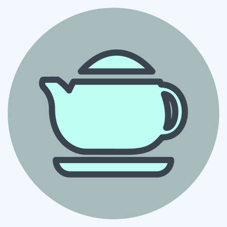 Icon Tea Maker - Color Mate Style - Simple illustration, Editable stroke, Design template vector, Good for prints, posters, advertisements, announcements, info graphics, etc.のイラスト素材