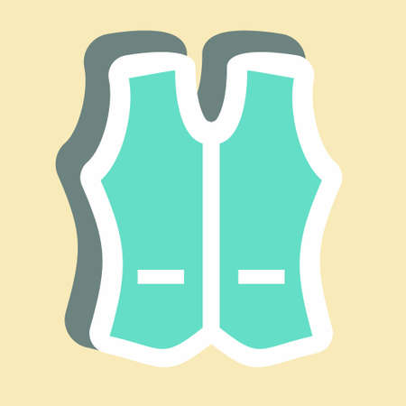 Sticker Vest 1,Simple illustration,Editable stroke,Design template vector, Good for prints, posters, advertisements, announcements, info graphics, etc.のイラスト素材