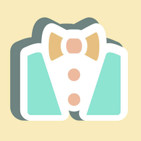 Sticker Suit 2,Simple illustration,Editable stroke,Design template vector, Good for prints, posters, advertisements, announcements, info graphics, etc.のイラスト素材