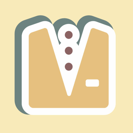 Sticker Suit 3,Simple illustration,Editable stroke,Design template vector, Good for prints, posters, advertisements, announcements, info graphics, etc.のイラスト素材