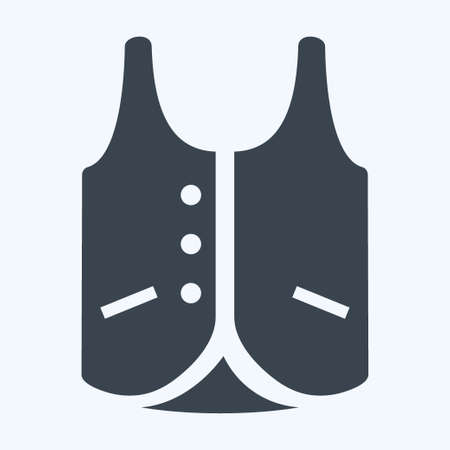 Icon Vest 2 - Glyph Style,Simple illustration,Editable stroke,Design template vector, Good for prints, posters, advertisements, announcements, info graphics, etc.のイラスト素材