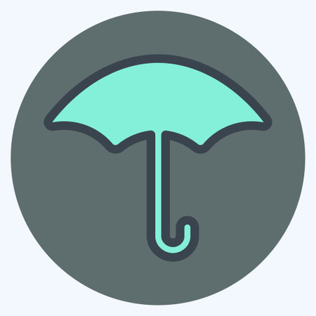 Icon Umbrella - Flat Style,Simple illustration,Editable stroke,Design template vector, Good for prints, posters, advertisements, announcements, info graphics, etc.のイラスト素材
