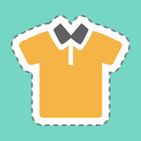 Sticker T- Shirt 1 - Line Cut,Simple illustration,Editable stroke,Design template vector, Good for prints, posters, advertisements, announcements, info graphics, etc.のイラスト素材