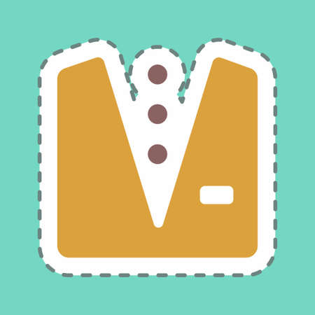 Sticker Suit 3 - Line Cut,Simple illustration,Editable stroke,Design template vector, Good for prints, posters, advertisements, announcements, info graphics, etc.のイラスト素材