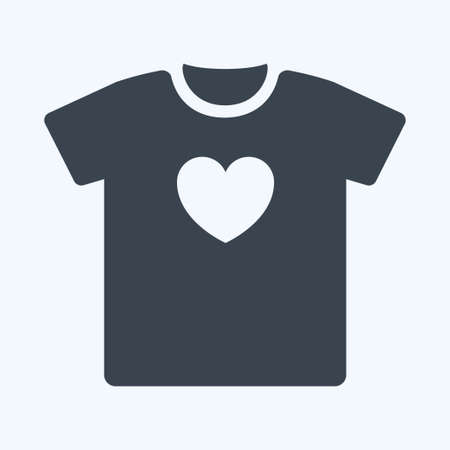 Icon T- Shirt 2 - Glyph Style,Simple illustration,Editable stroke,Design template vector, Good for prints, posters, advertisements, announcements, info graphics, etc.のイラスト素材
