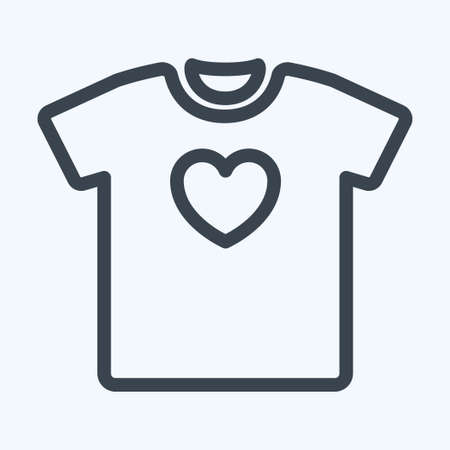 Icon T- Shirt 2 - Line Style,Simple illustration,Editable stroke,Design template vector, Good for prints, posters, advertisements, announcements, info graphics, etc.のイラスト素材