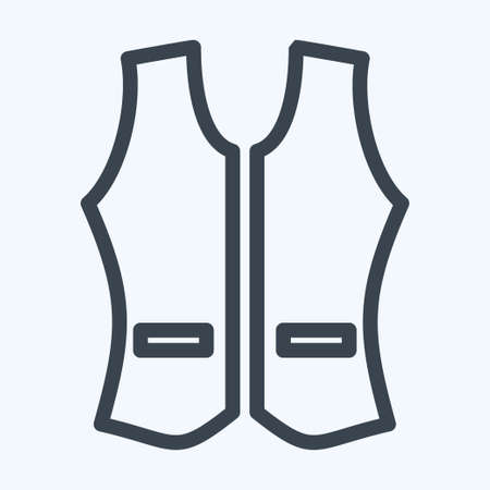 Icon Vest 1 - Line Style,Simple illustration,Editable stroke,Design template vector, Good for prints, posters, advertisements, announcements, info graphics, etc.のイラスト素材