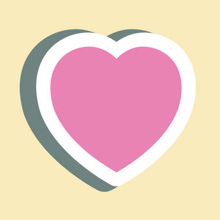 Sticker Hearts ,Simple illustration,Editable stroke,Design template vector, Good for prints, posters, advertisements, announcements, info graphics, etc.の写真素材