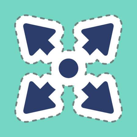 Sticker Expand - Line Cut,Simple illustration,Editable stroke,Design template vector, Good for prints, posters, advertisements, announcements, info graphics, etc.の写真素材