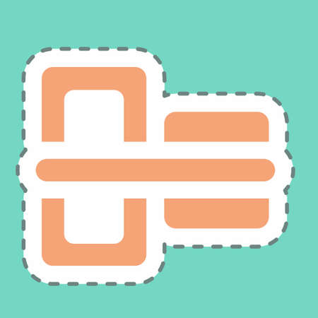 Sticker Vertical Align Center - Line Cut,Simple illustration,Editable stroke,Design template vector, Good for prints, posters, advertisements, announcements, info graphics, etc.のイラスト素材